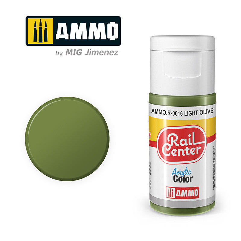 AMMO RailCenter Acrylic Color AMMO.R-0016 LIGHT OLIVE - 15ml Bottle