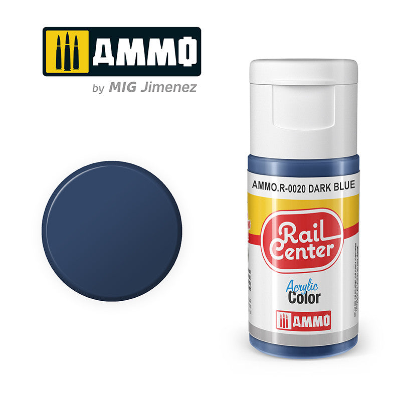 AMMO RailCenter Acrylic Color AMMO.R-0020 DARK BLUE - 15ml Bottle