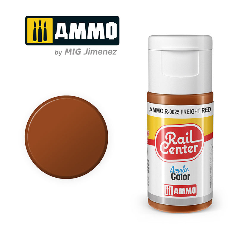 AMMO RailCenter Acrylic Color AMMO.R-0025 FREIGHT RED- 15ml Bottle