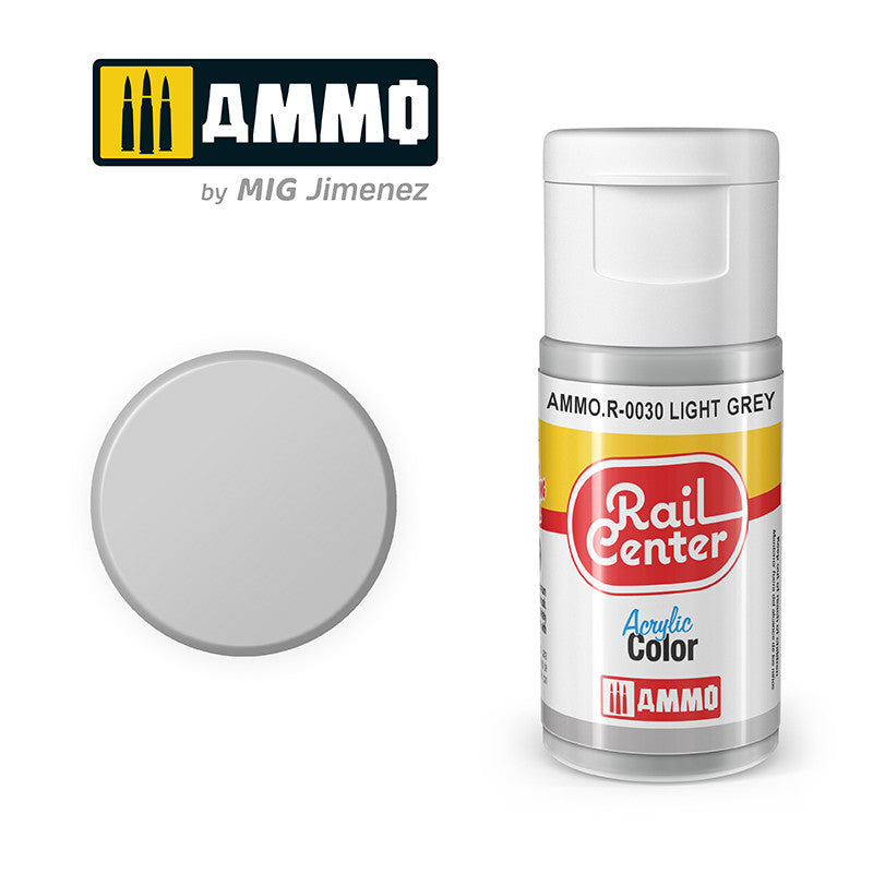 AMMO RailCenter Acrylic Color AMMO.R-0030 LIGHT GRAY - 15ml Bottle
