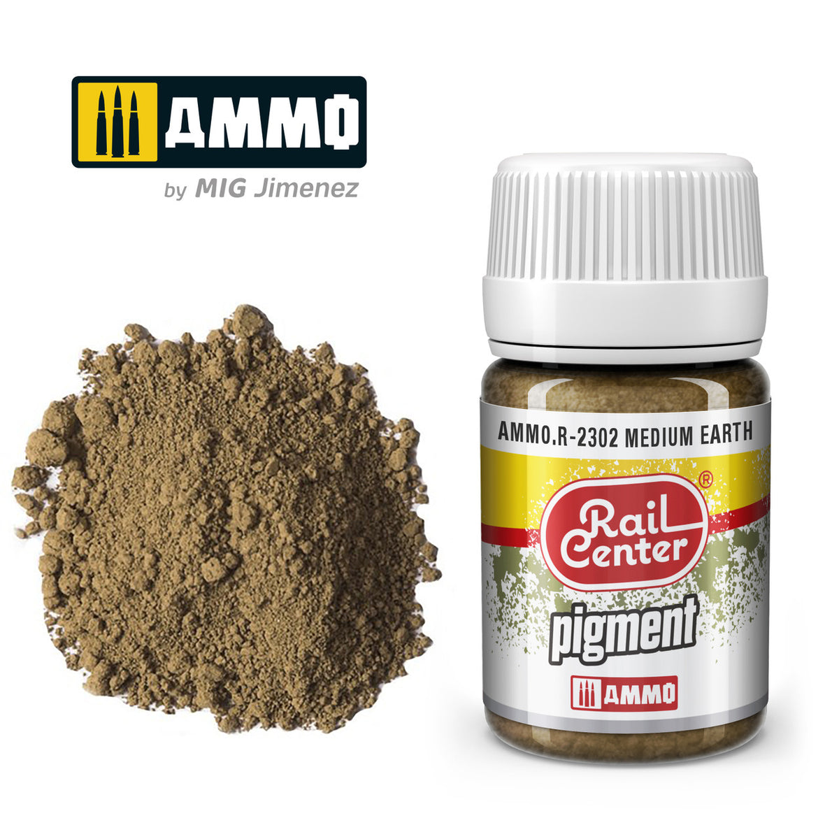 AMMO RailCenter Pigment AMMO.R-2302 MEDIUM EARTH - 35ml Bottle