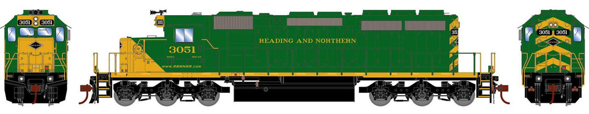 Athearn HO ATH-1244 DCC Ready EMD SD40-2 Locomotive Reading and Northern RBMN #3051