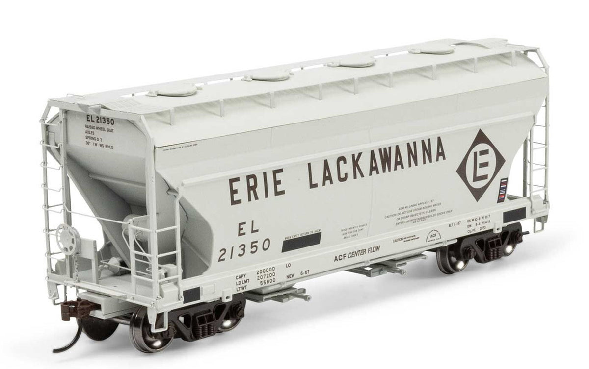 Athearn HO ATH-1680 ACF 2970 Covered Hopper Erie Lackawanna with ACI 'Primed For Grime' EL #21350