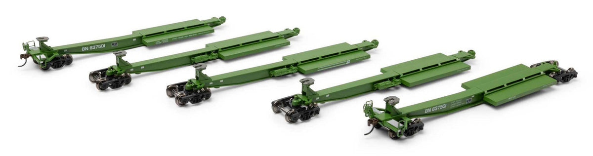 Athearn HO ATH-2099 Impack Spine Car Burlington Northern BN #637501 5-Pack