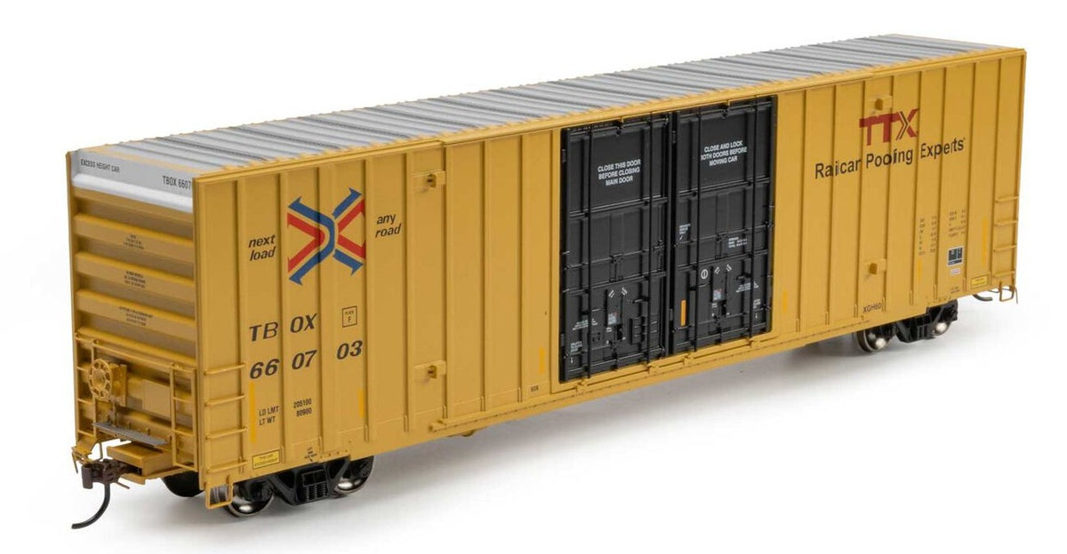 Athearn HO ATH-2271 60' Gunderson High Cube Double Door Box Car TTX TBOX #660703