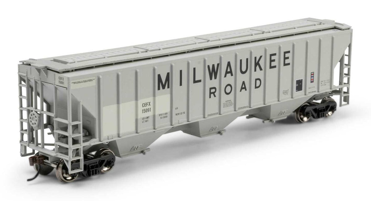 Athearn HO ATH-2376 Pullman-Standard PS 4740 Covered Hopper Primed For Grime 'ex-Milwaukee Road' CEFX #15091