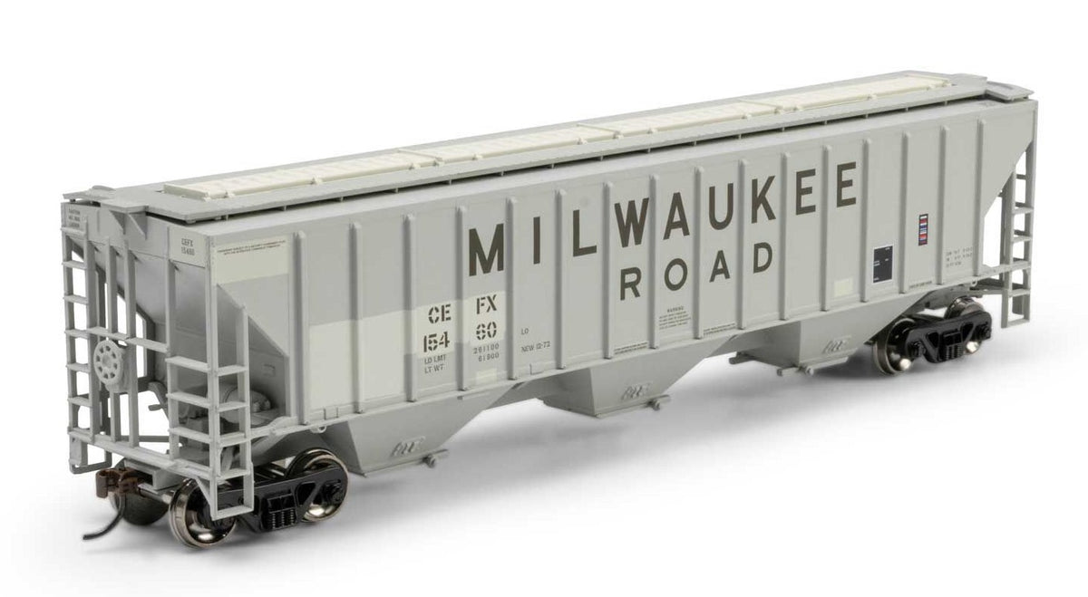 Athearn HO ATH-2377 Pullman-Standard PS 4740 Covered Hopper Primed For Grime 'ex-Milwaukee Road' CEFX #15460
