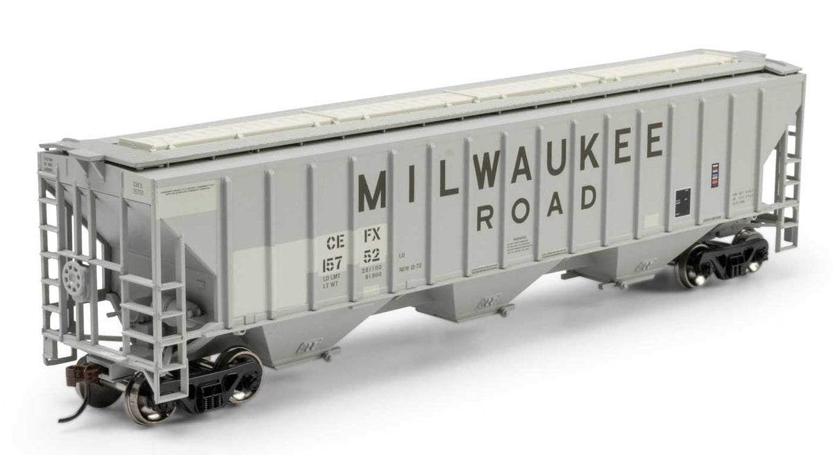 Athearn HO ATH-2378 Pullman-Standard PS 4740 Covered Hopper Primed For Grime 'ex-Milwaukee Road' CEFX #15752