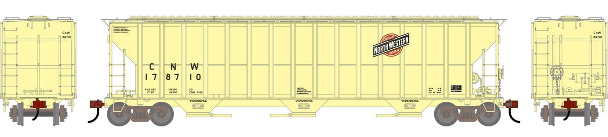 Athearn HO ATH-2485 FMC 4700 Covered Hopper Primed For Grime Chicago & North Western CNW #178710
