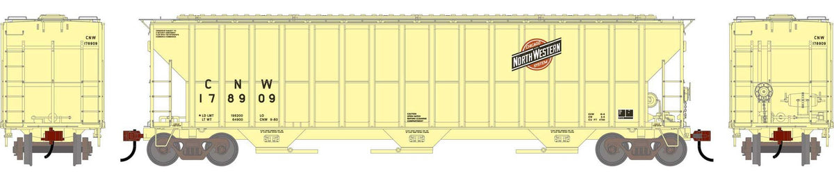 Athearn HO ATH-2486 FMC 4700 Covered Hopper Primed For Grime Chicago & North Western CNW #178909