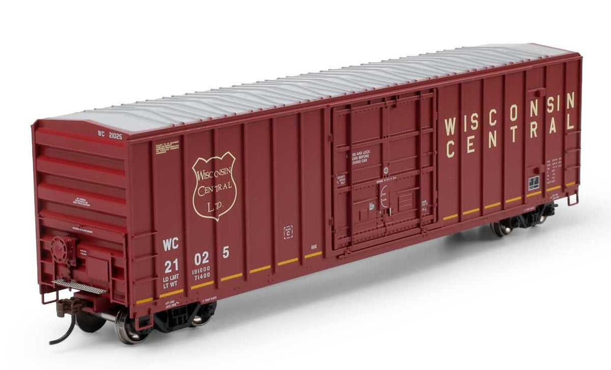 Athearn HO ATH-2786 50' FMC 5327 12' Plug Door Box Car Wisconsin Central WC #21025