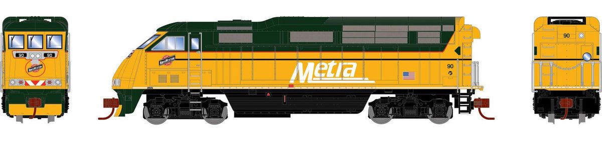 Athearn N ATH15300 DCC Ready EMD F59PHI Locomotive Metra METX #90