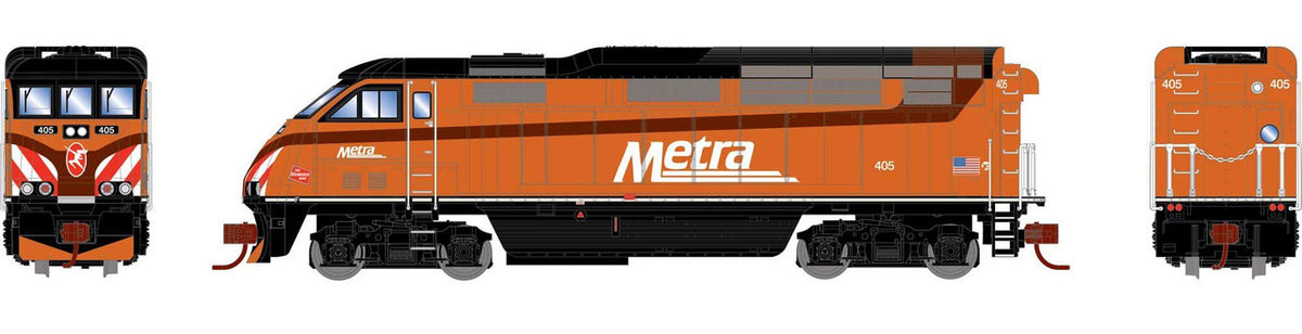 Athearn N ATH15301 DCC Ready EMD F59PHI Locomotive Metra METX #405