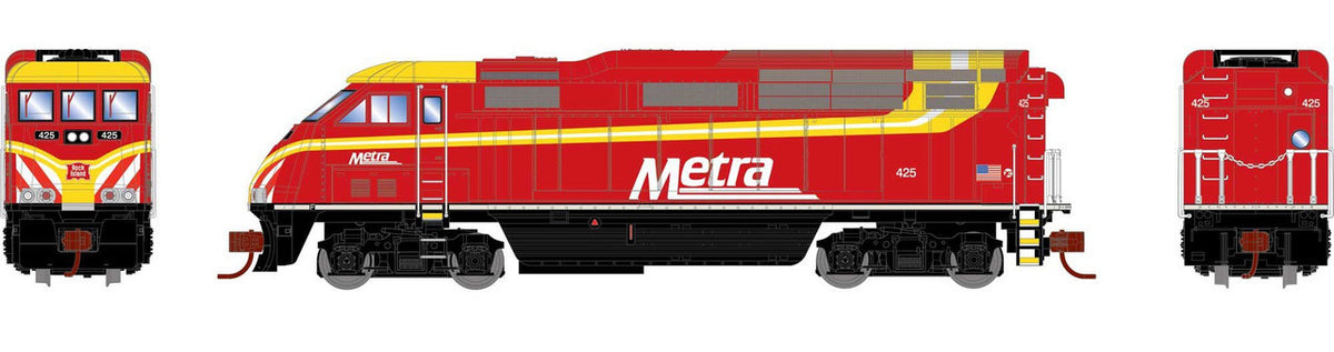 Athearn N ATH15402 DCC/Tsunami2 Sound Equipped EMD F59PHI Locomotive Metra METX #425