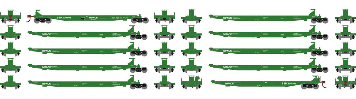 Athearn RTR HO ATH15662 IMPACK Spine Car SSIX #100101 10-Pack