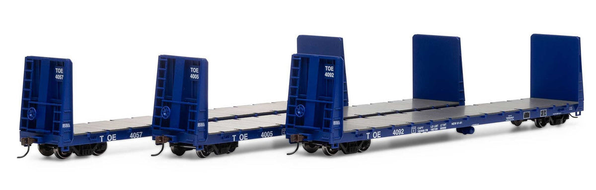 Athearn HO ATH17223 60' Bulkhead Flat Car TOE 3-Pack