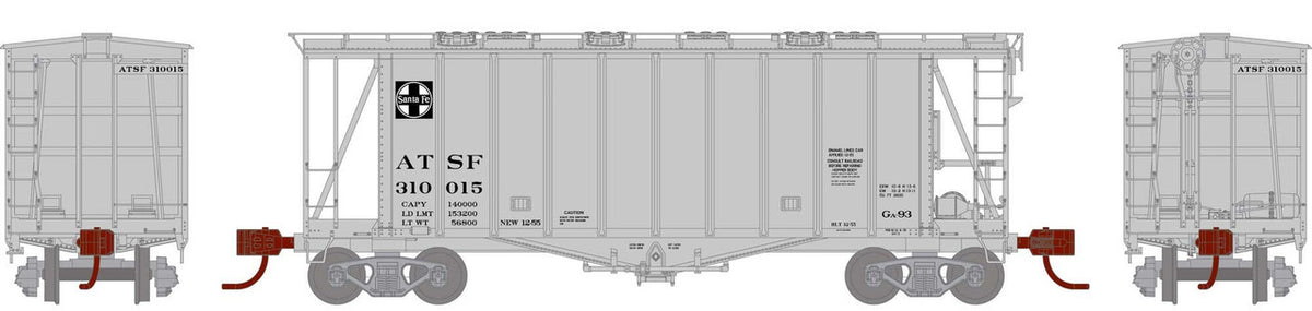 Athearn N ATH23868 GATC 40' 2600 Airslide Hopper Santa Fe ATSF #310015