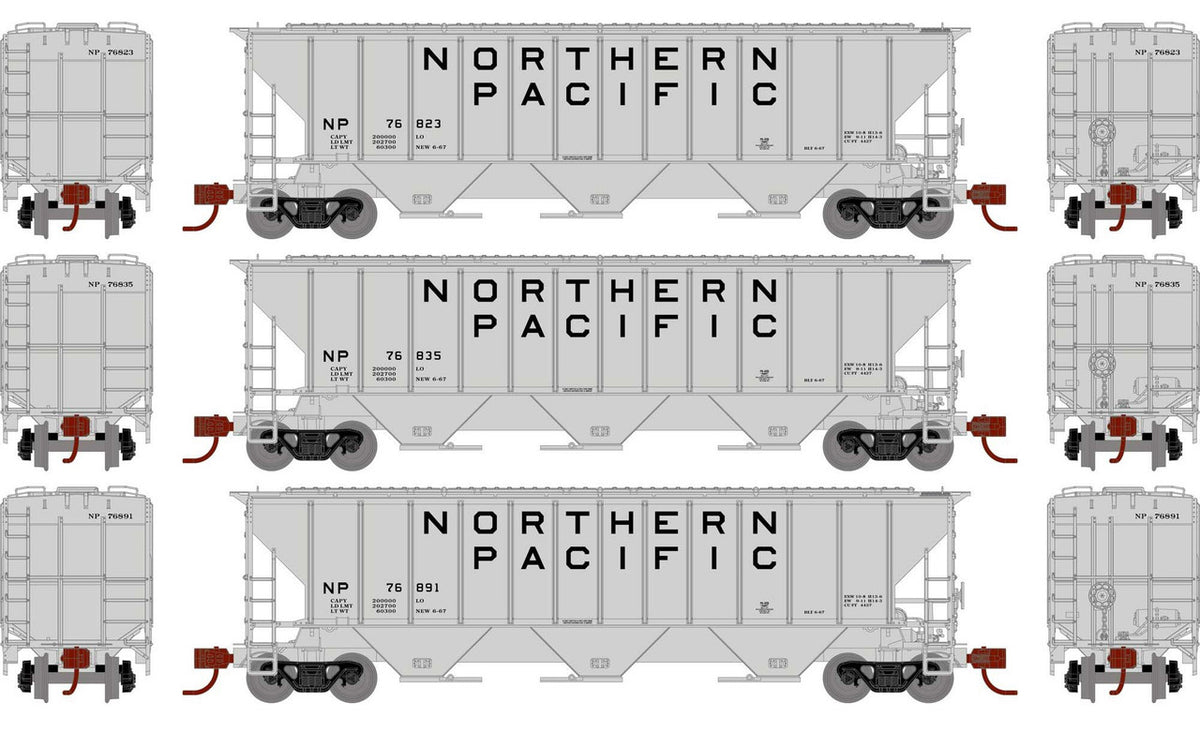 Athearn N ATH27415 PS 4427 Covered Hopper Northern Pacific NP 3-Pack