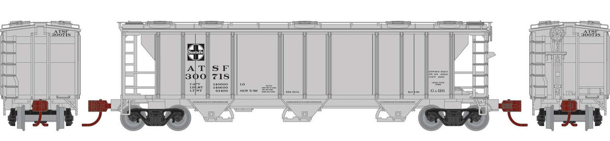 Athearn N ATH28327 Pullman Standard PS-2 2893 3-Bay Covered Hopper Santa Fe ATSF #300718