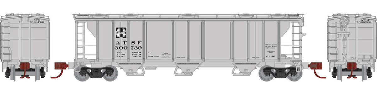 Athearn N ATH28328 Pullman Standard PS-2 2893 3-Bay Covered Hopper Santa Fe ATSF #300739