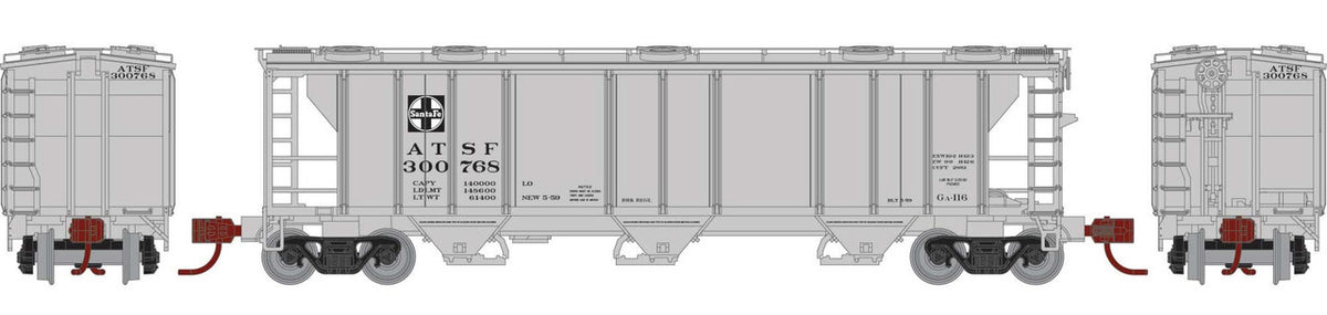 Athearn N ATH28329 Pullman Standard PS-2 2893 3-Bay Covered Hopper Santa Fe ATSF #300768