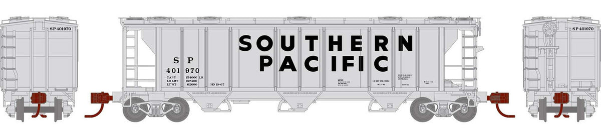 Athearn N ATH28359 PS-2 2893 3-Bay Covered Hopper Southern Pacific SP #401970