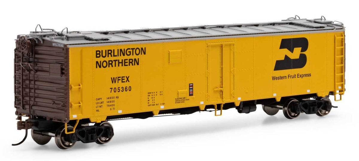 Athearn HO ATH50033 50' Ice Bunker Reefer Burlington Northern WFEX #705360