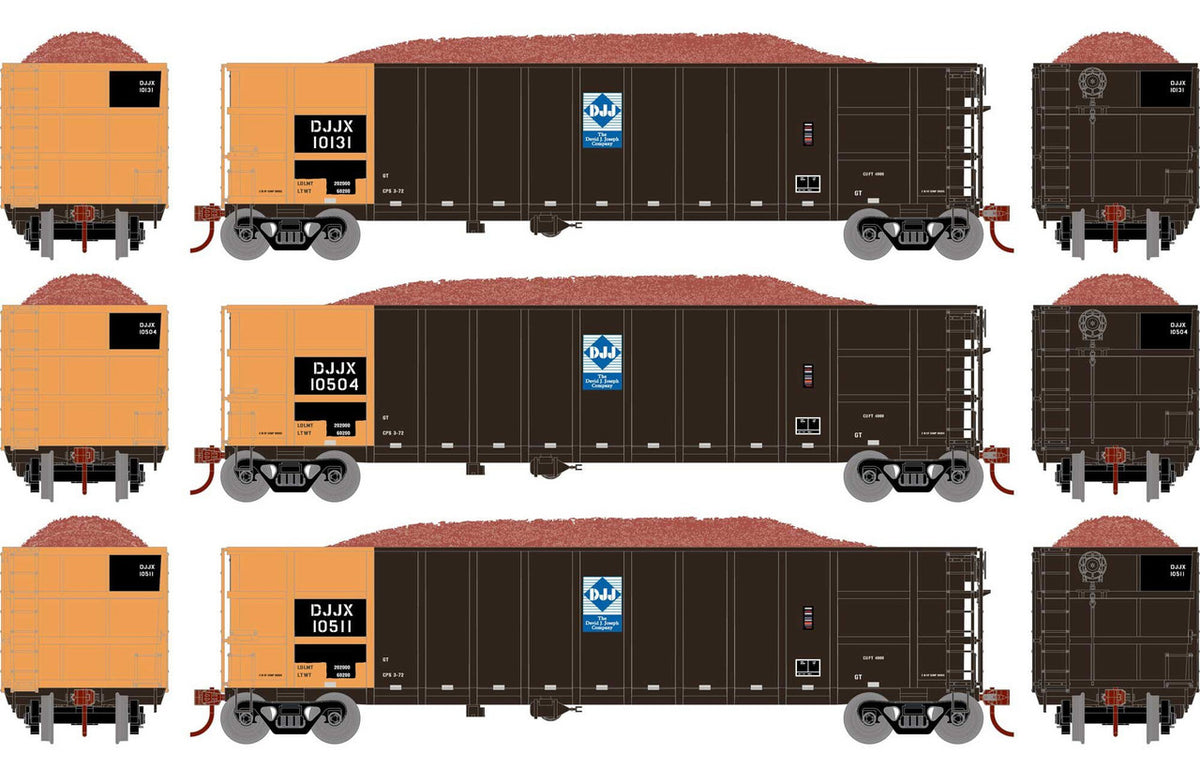 Athearn HO ATH7665 Thrall High Side Gondola with Load DJJX #1 3-Pack
