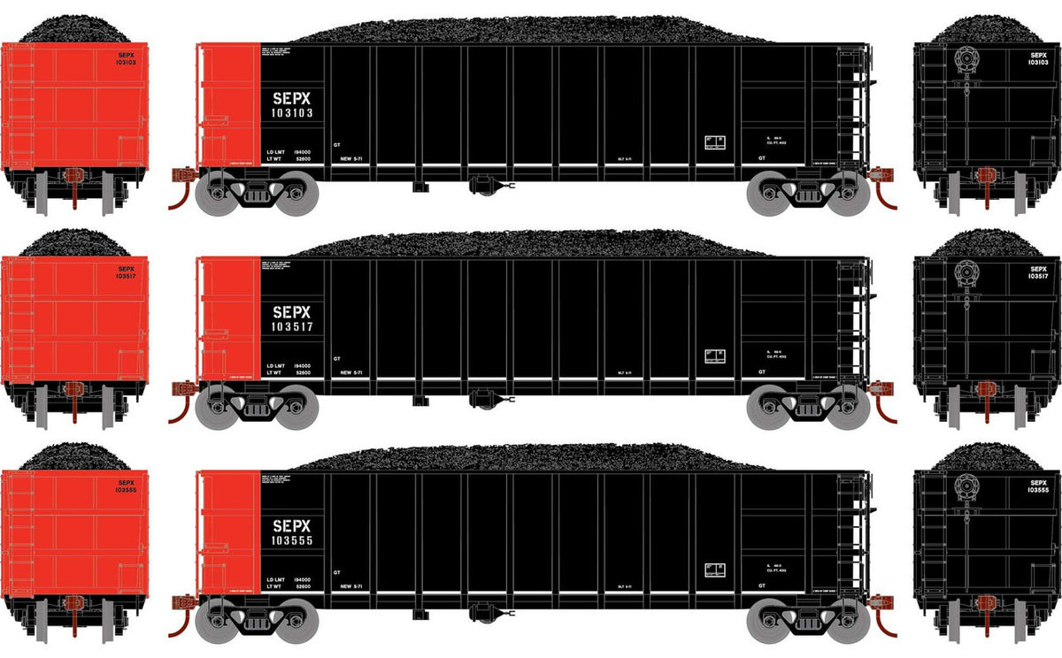 Athearn HO ATH7676 Thrall High Side Gondola with Load SEPX #3 3-Pack