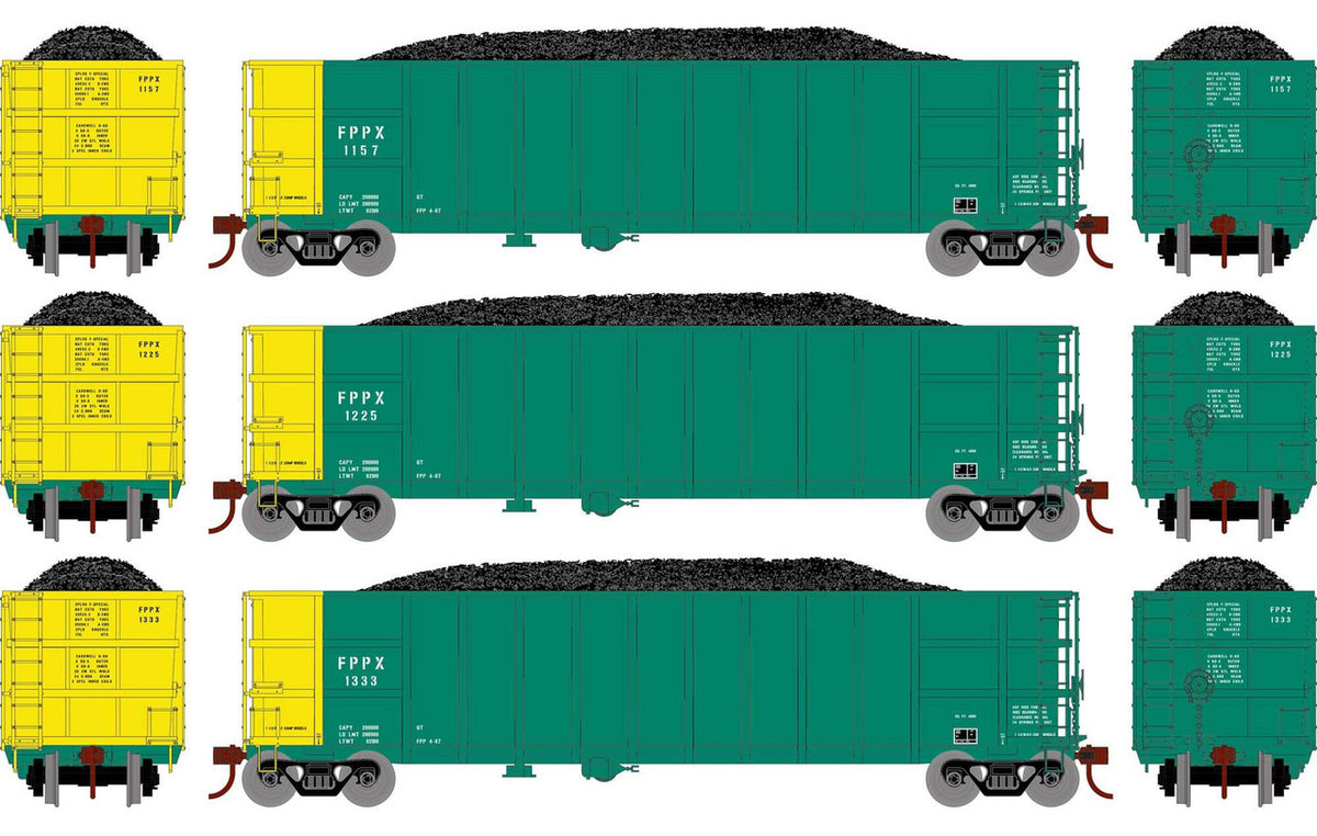 Athearn HO ATH7679 Thrall High Side Gondola with Load FPPX #3 3-Pack