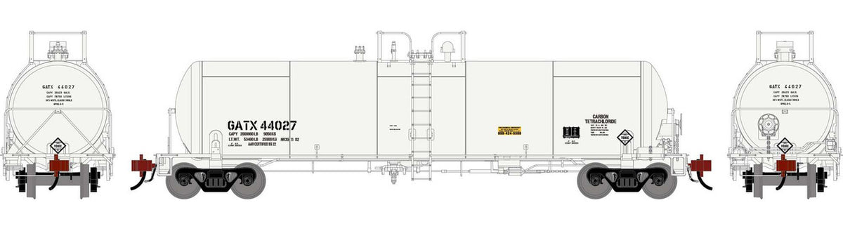 Athearn Genesis HO ATHG-1304 GATC 20K Gallon Tank Car GATX White #44027
