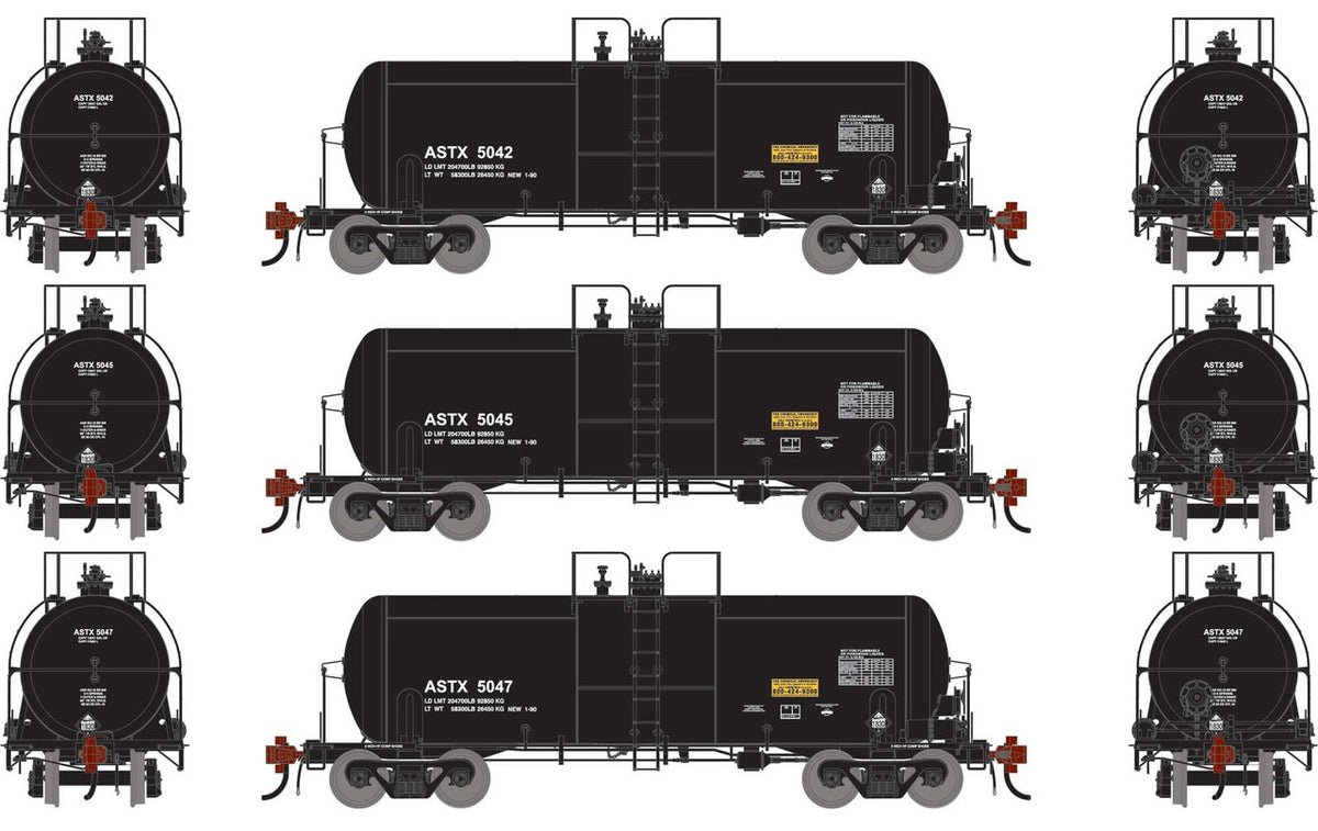 Athearn Genesis HO ATHG-1441 13K Gallon Acid Tank Car ASTX #5042 / 5045 / 5047 3-Pack