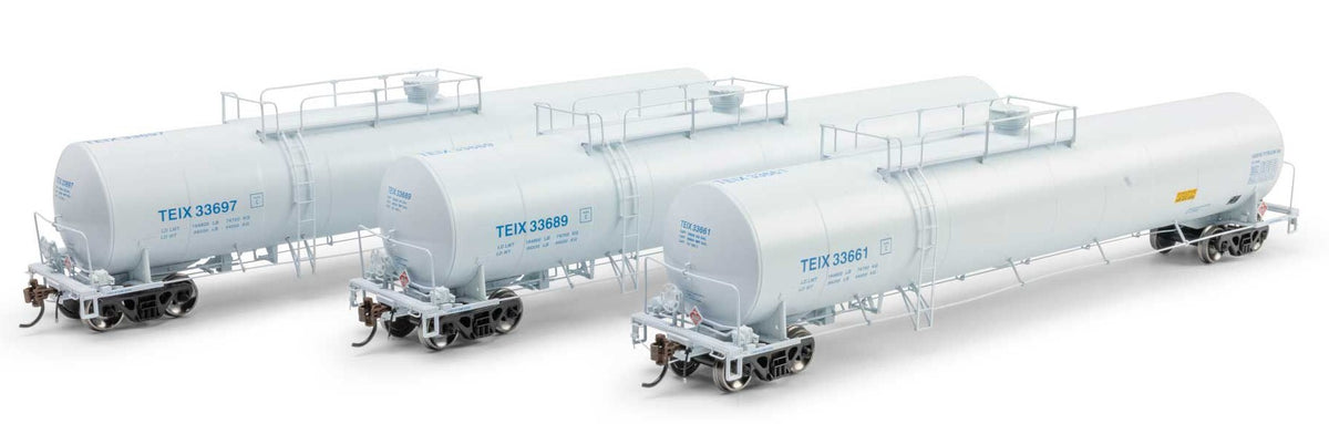 Athearn Genesis HO ATHG-1510 UTC 33K LPG Tank Car "Late" Transportation Equipment Inc TEIX ##33661/33689/33697 3-Pack