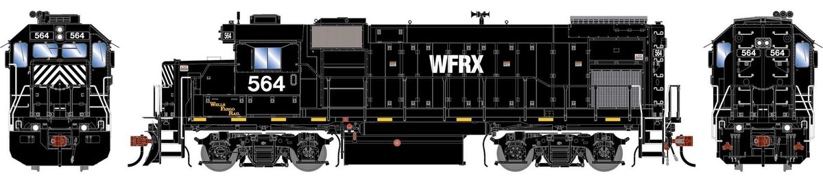 Athearn Genesis HO ATHG-1892 DCC Ready EMD GP15-1 Locomotive Wells Fargo Rail WFRX #564