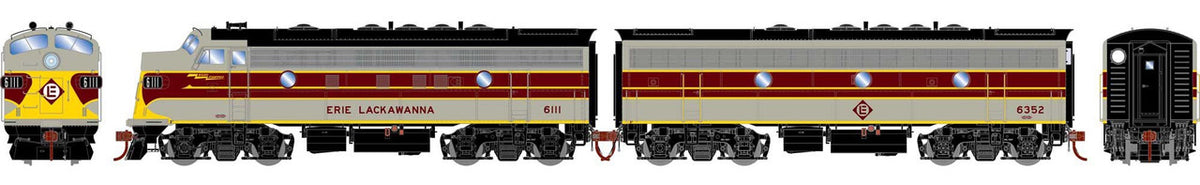 Athearn Genesis HO ATHG19357 DCC Ready EMD F7A/B Set Erie Lackawanna 'Freight' #6111/#6352
