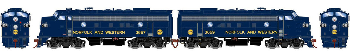 Athearn Genesis HO ATHG19368 DCC Ready EMD F7A/A Set Norfolk & Western 'Freight' N&W #3657/#3659