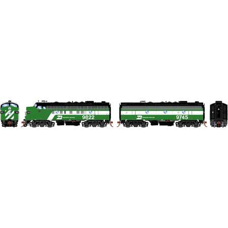 Athearn Genesis HO ATHG19337 DCC Ready F9A/F7B Burlington Northern 'Dual Service' BN #9822/#9745