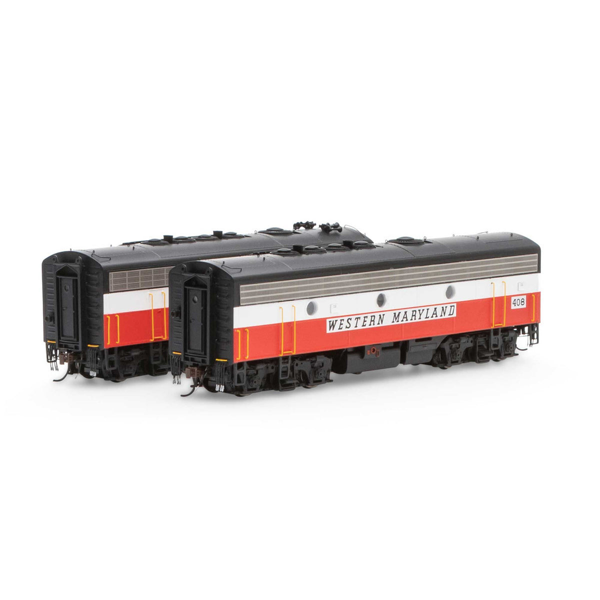 Athearn Genesis HO ATHG19554 DCC/Sound EMD F7A/B Set Western Maryland WM #242/#408