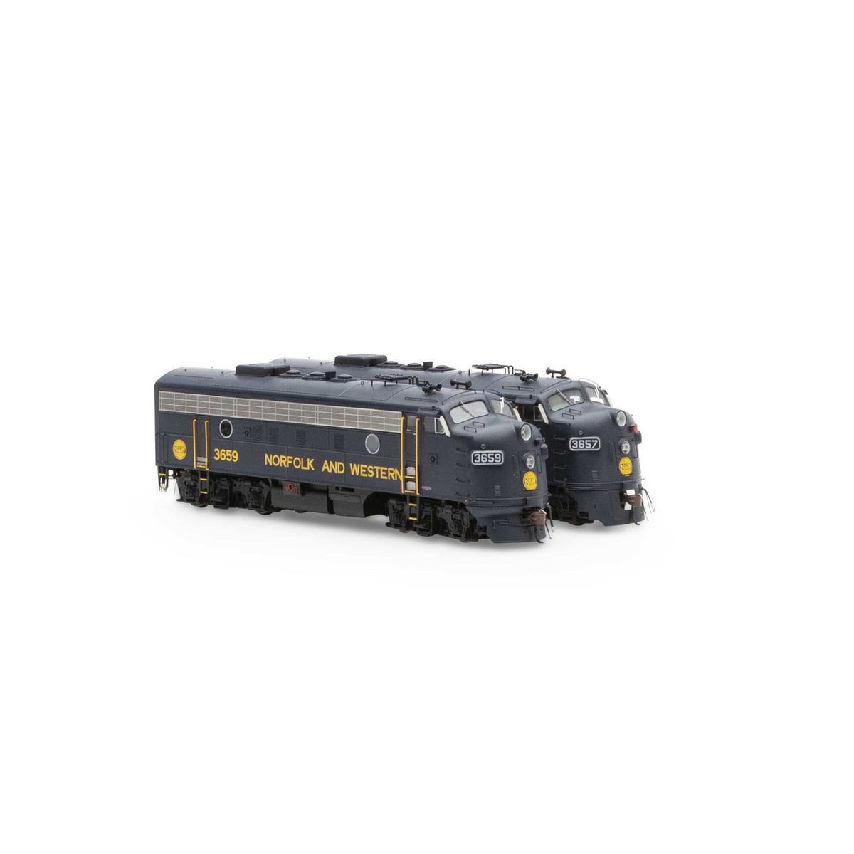 Athearn Genesis HO ATHG19568 DCC/Sound EMD F7A/A Set Norfolk & Western 'Freight' N&W #3657/#3659