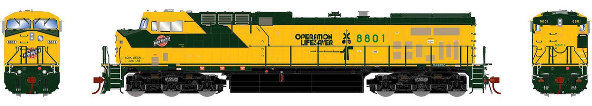 Athearn Genesis 2.0 HO ATHG31547 DCC Ready GE AC4400CW Locomotive Chicago & Northwestern 'Operation Lifesaver' CNW #8801
