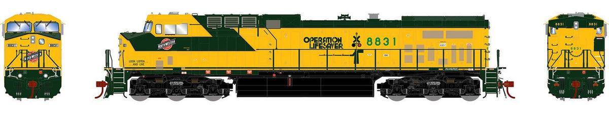 Athearn Genesis 2.0 HO ATHG31549 DCC Ready GE AC4400CW Locomotive Chicago & Northwestern 'Operation Lifesaver' CNW #8831