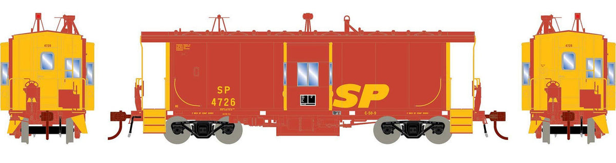 Athearn Genesis HO ATHG78596 DCC/NCE Decoder Equipped ICC Bay Window Caboose with Lights Southern Pacific 'Kodachrome' SP #4726