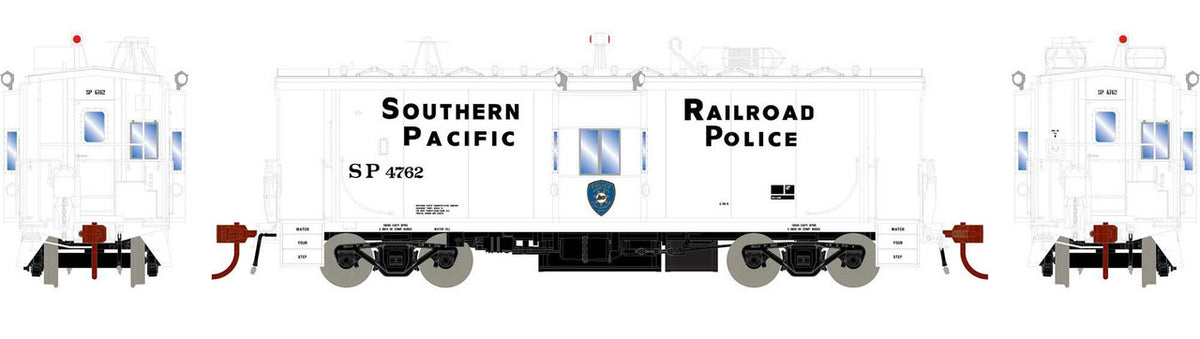 Athearn Genesis HO ATHG78397 ICC Bay Window Caboose with Lights and Tsunami SoundCar Sound Southern Pacific 'Police' SP #4762