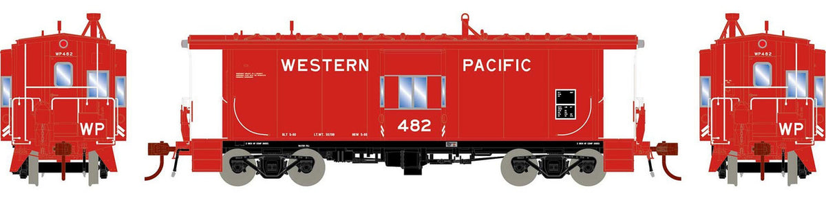 Athearn Genesis HO ATHG78399 ICC Bay Window Caboose with Lights and Tsunami SoundCar Sound Western Pacific WP #482
