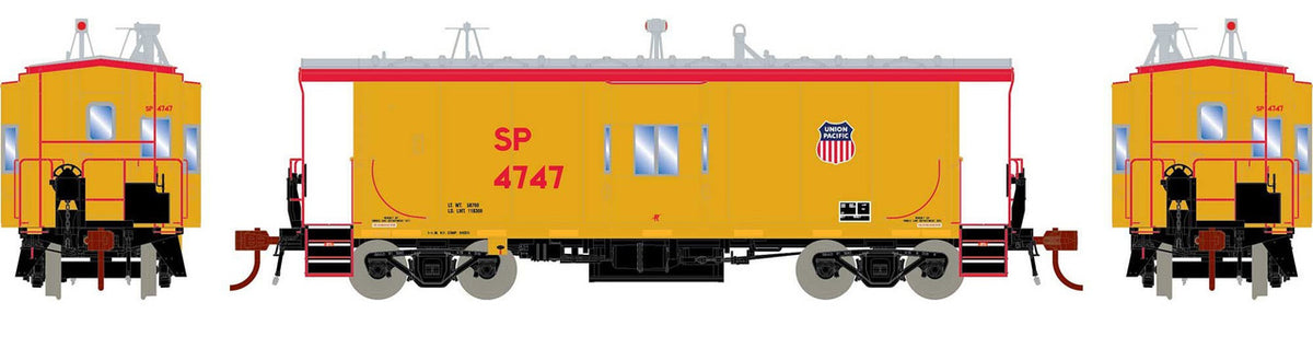 Athearn Genesis HO ATHG78401 ICC Bay Window Caboose with Lights and Tsunami SoundCar Sound Union Pacific SP #4747