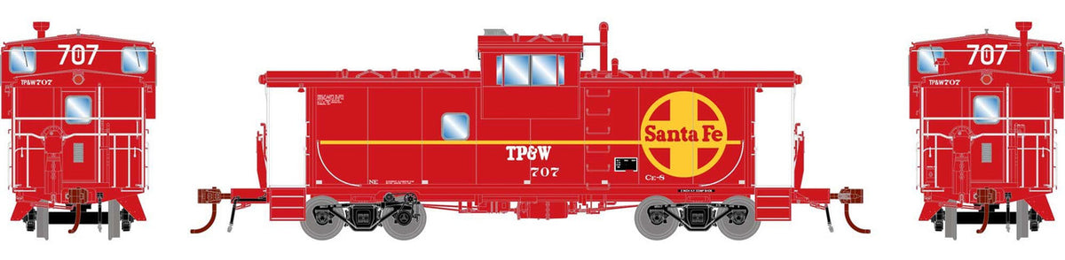 Athearn Genesis HO ATHG78381 DCC/Tsunami SoundCar Equipped ICC Caboose w/Lights & Sound Santa Fe Class CE-8 TP&W #707