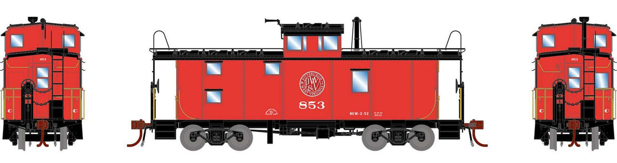 Athearn Genesis HO ATHG78387 DCC/Tsunami Soundcar Equipped ICC Caboose with Lights & Sound Pittsburgh & West Virginia P&WV #853