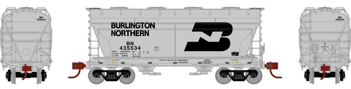 Athearn Genesis N ATHGN24686 ACF 2970 Covered Hopper Burlington Northern BN #435534