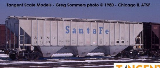 Tangent Scale Models HO 20058-04 Pullman-Standard PS-2CD 4750 Covered Hopper ATSF 'Delivery Gray 10-1979' ATSF #315914