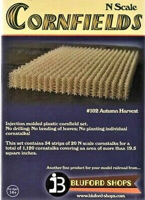 Bluford Shops Scenery N 102 Cornfield Kit - Autumn Harvest